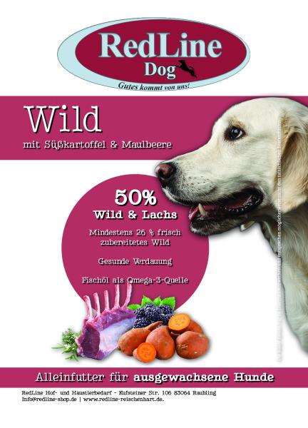 RedLine Dog Adult Wild & Lachs mit Süßkartoffel & Maulbeere getreidefrei 6 kg